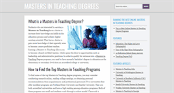 Desktop Screenshot of masters-in-teaching.com